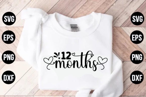 12 Months Graphics for T-Shirt Designs