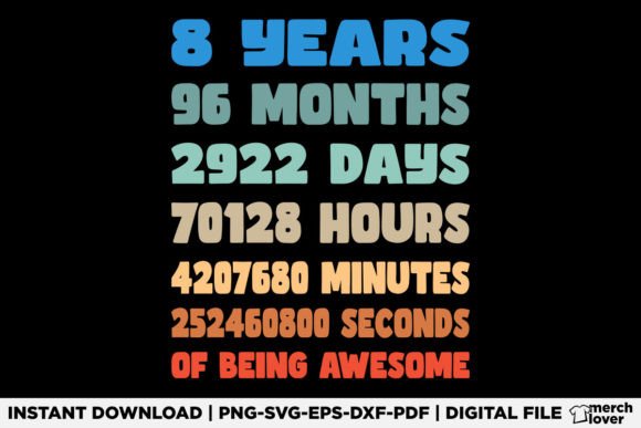 8th Birthday 8 Years Old Being Awesome: Graphics & T-Shirt Designs Review