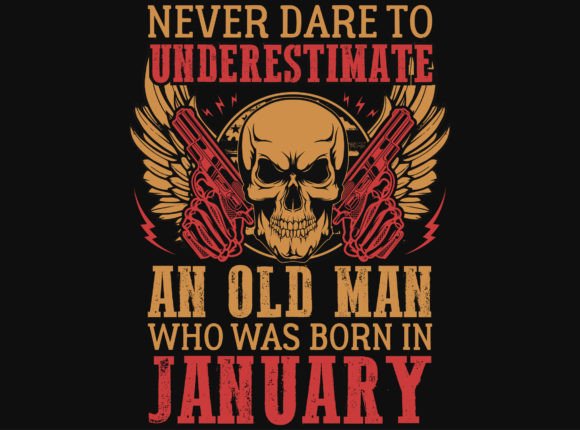 Born in January Birthdays: T-Shirt Graphics Design