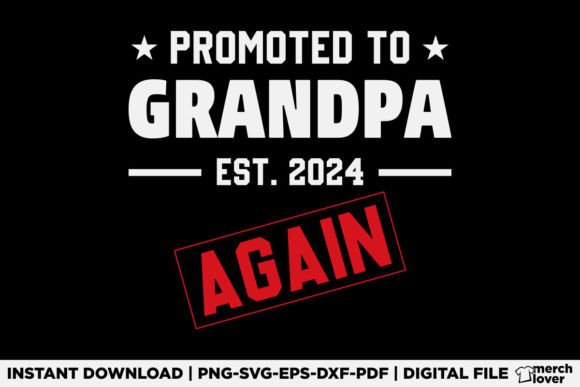 Promoted to Grandpa Again 2024 T-Shirt Graphics