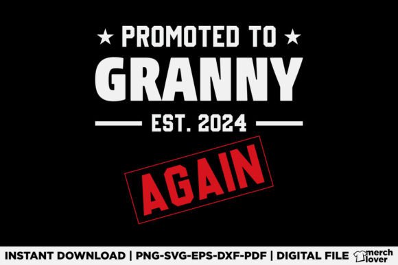 Promoted to Granny Again 2024 Grandma Graphics